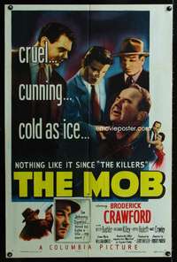 k516 MOB one-sheet movie poster '51 Broderick Crawford, Richard Kiley
