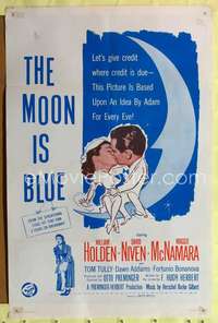 k526 MOON IS BLUE military one-sheet movie poster '53 Holden, Preminger