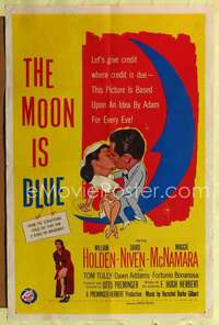 k525 MOON IS BLUE one-sheet movie poster '53 William Holden, Otto Preminger