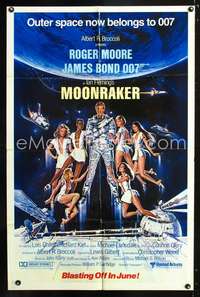 k530 MOONRAKER June advance one-sheet movie poster '79 James Bond!