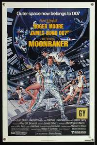 k529 MOONRAKER one-sheet movie poster '79 Roger Moore as James Bond!