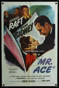 k536 MR ACE one-sheet movie poster '46 George Raft, Sidney, film noir!