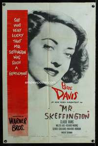 k538 MR SKEFFINGTON one-sheet movie poster '44 Bette Davis, Claude Rains