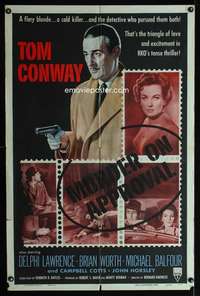 k539 MURDER ON APPROVAL one-sheet movie poster '56 Conway, English noir!