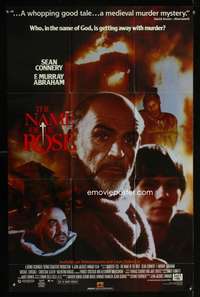 k545 NAME OF THE ROSE video one-sheet movie poster '86 Sean Connery