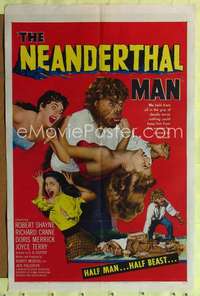 k546 NEANDERTHAL MAN one-sheet movie poster '53 great wacky monster image!