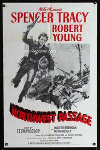 k557 NORTHWEST PASSAGE one-sheet movie poster R56 Spencer Tracy, Young