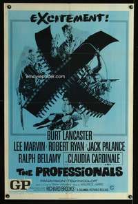 k592 PROFESSIONALS one-sheet movie poster R71 Burt Lancaster, Lee Marvin