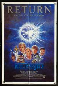 k605 RETURN OF THE JEDI one-sheet movie poster R85 George Lucas classic!