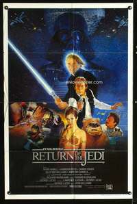 k606 RETURN OF THE JEDI int'l style B one-sheet movie poster '83 George Lucas
