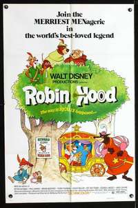 k610 ROBIN HOOD one-sheet movie poster '73 Walt Disney cartoon!