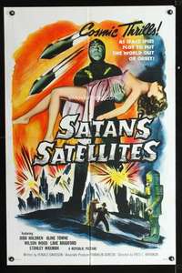 k623 SATAN'S SATELLITES one-sheet movie poster '58 Leonard Nimoy, sci-fi!