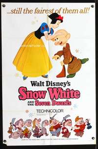 k646 SNOW WHITE & THE SEVEN DWARFS style A one-sheet movie poster R67 Disney