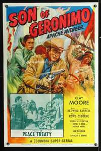 k649 SON OF GERONIMO Chap 15 one-sheet movie poster '52 Clayton Moore, serial