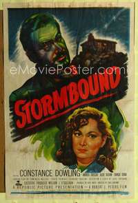 k669 STORMBOUND one-sheet movie poster '51 reporter Constance Dowling!