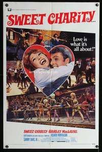 k688 SWEET CHARITY one-sheet movie poster '69 Bob Fosse, Shirley MacLaine
