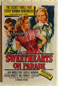 k691 SWEETHEARTS ON PARADE one-sheet movie poster '53 small town romance!