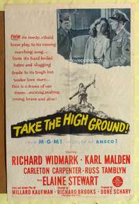 k697 TAKE THE HIGH GROUND one-sheet movie poster '53 Richard Widmark, Malden