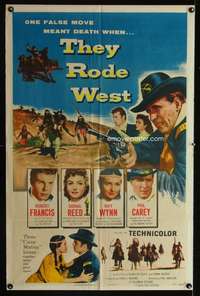 k724 THEY RODE WEST one-sheet movie poster '54 Robert Francis, May Wynn