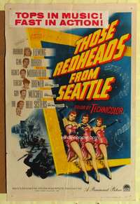 k732 THOSE REDHEADS FROM SEATTLE one-sheet movie poster '53 great 3D image!