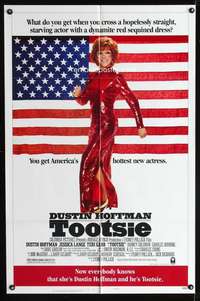 k740 TOOTSIE style B one-sheet movie poster '82 Dustin Hoffman in drag!