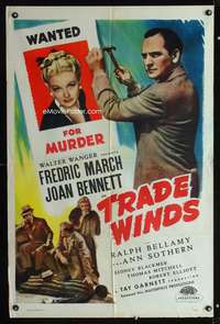 k745 TRADE WINDS one-sheet movie poster R48 Fredric March, Joan Bennett