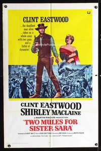 k753 TWO MULES FOR SISTER SARA int'l one-sheet movie poster '70 Eastwood