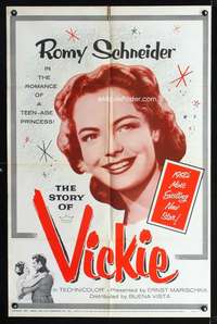k670 STORY OF VICKIE one-sheet movie poster '54 princess Romy Schneider!