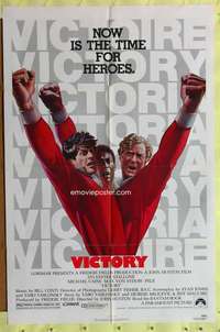 k762 VICTORY one-sheet movie poster '81 soccer,Stallone,Pele,Jarvis art