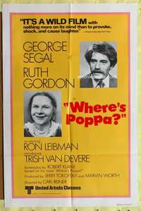 k773 WHERE'S POPPA one-sheet movie poster R79 George Segal, Ruth Gordon