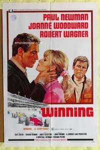 k787 WINNING one-sheet movie poster '69 Paul Newman, Indy car racing!
