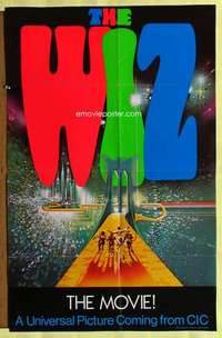 k790 WIZ int'l teaser one-sheet movie poster '78 great Bob Peak artwork!