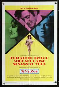 k795 X Y & ZEE one-sheet movie poster '71 Liz Taylor, Michael Caine, York