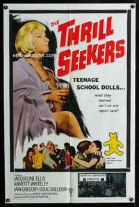 k799 YELLOW TEDDYBEARS one-sheet movie poster '64 teen Thrill Seekers!