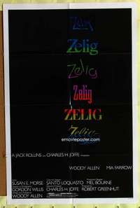 k801 ZELIG int'l one-sheet movie poster '83 Woody Allen mockumentary!