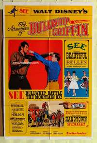 n016 ADVENTURES OF BULLWHIP GRIFFIN one-sheet movie poster '66 Disney