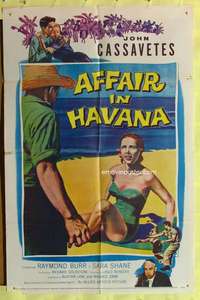 n019 AFFAIR IN HAVANA one-sheet movie poster '57 John Cassavetes in Cuba!