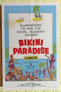n065 BIKINI PARADISE one-sheet movie poster '67 wins Navel Academy Award!