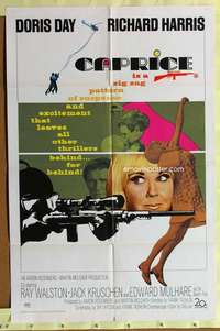 n081 CAPRICE one-sheet movie poster '67 Doris Day, cool sniper spy image!