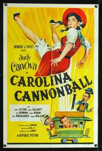 n085 CAROLINA CANNONBALL one-sheet movie poster '55 Judy Canova sci-fi!