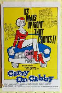 n088 CARRY ON CABBY one-sheet movie poster 1967 English taxi cab sex!