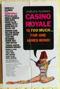 n090 CASINO ROYALE one-sheet movie poster '67 all-star James Bond spy spoof!