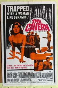 n093 CAVERN one-sheet movie poster '65 Edgar Ulmer, sexy very bad girl!