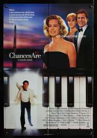 n095 CHANCES ARE one-sheet movie poster '89 Cybill Shepherd, Downey Jr.