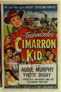 n103 CIMARRON KID one-sheet movie poster '52 Audie Murphy, Budd Boetticher