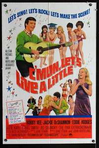 n105 C'MON LET'S LIVE A LITTLE one-sheet movie poster '67 Bobby Vee, rock!