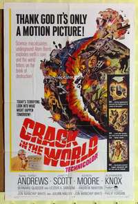 n117 CRACK IN THE WORLD one-sheet movie poster '65 atom bomb explodes!
