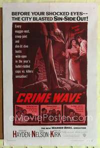n119 CRIME WAVE one-sheet movie poster '53 scream baby - I don't mind!