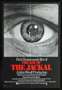 n127 DAY OF THE JACKAL English one-sheet movie poster '73 de Gaulle in eye!