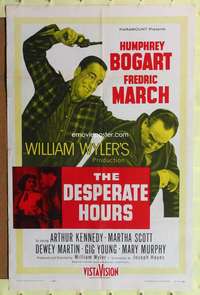 n135 DESPERATE HOURS one-sheet movie poster '55 Humphrey Bogart, March